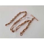 A FINE FANCY ANTIQUE GOLD ALBERT CHAIN 13 INCH 41.5 GMS