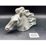 Cast lead car mascot in form of horses head