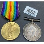 A 1914/8 War medal to PTE E.J. Endicott, Glos Reg, Avictory medal to E.J. Julian R.Fus