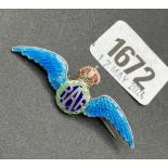 A silver & enamel RAF brooch