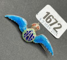 A silver & enamel RAF brooch