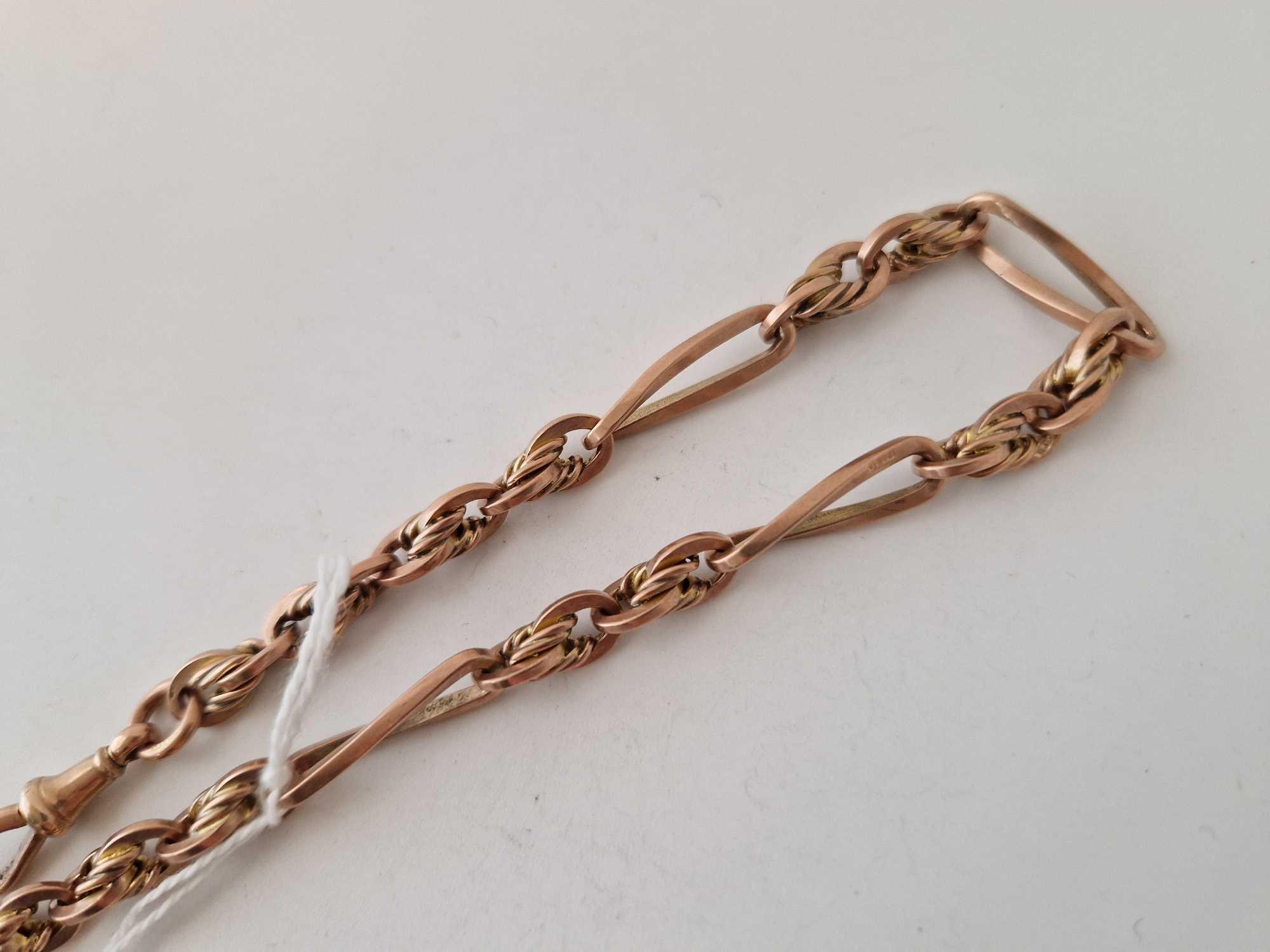 A FINE FANCY ANTIQUE GOLD ALBERT CHAIN 13 INCH 41.5 GMS - Image 3 of 3