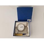 A P&O silver cased millennium mantel clock, 4" high