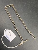 A silver long link watch chain 1896 18 gms