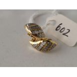 A pair of two colour gold earrings 20mm X 8mm 9ct 1.7 gms