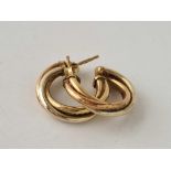 A pair of hoop earrings 9ct 1.9 gms