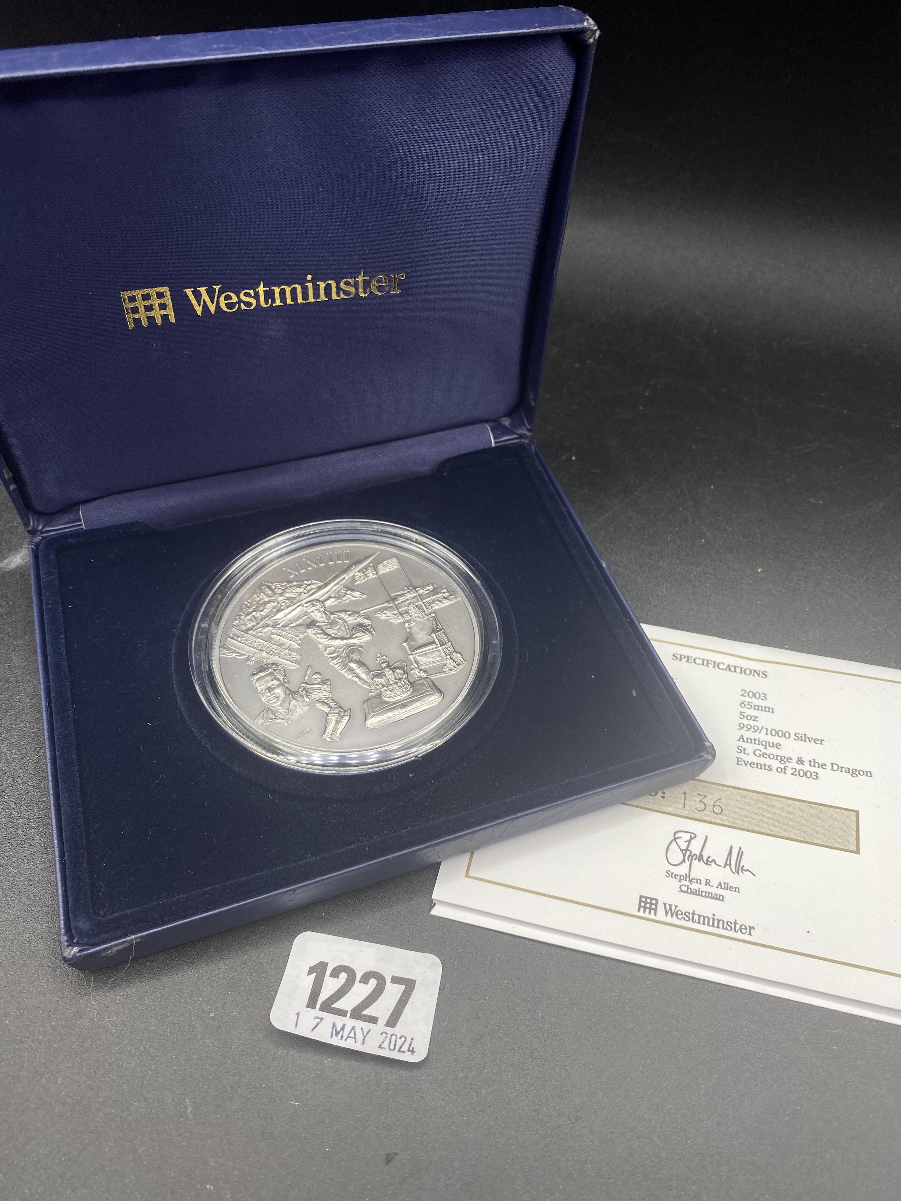 Five ounce silver history commemorative 2003