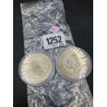 Silver crowns 1951 & 1952 in capsules, High Grade