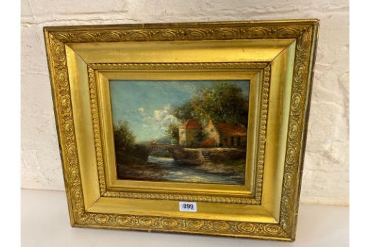 Victorian School “Cottage Beside River” 8 x 10 inch - Image 1 of 2