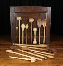 A Good Collection of 19th/Early 20th Century Wooden Spoons ranging in length from a 17½" (45 cm)