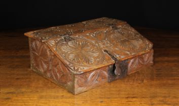 A Mid 17th Century Boarded Oak Writing Box, Welsh/English Circa 1640-1660,