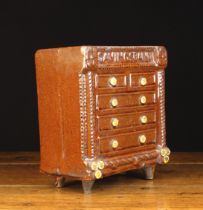 A Late 19th Century Burton in Lonsdale Earthenware Money Box modelled in the form of a Chest of