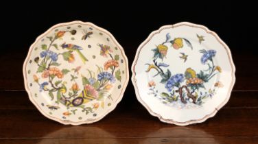 Two 18th/19th Century Serpentine-edged Faience Dishes decorated in polychrome.