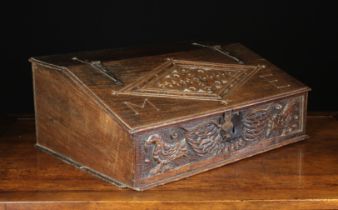 A Large 17th Century Oak Bible/Desk Box.