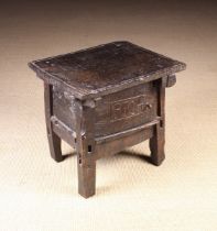 A Small Primitive Continental Cupboard/Box Stool/Low Table.