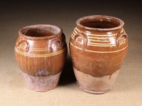 Two Large 19th Century Semi-Glazed Earthenware Storage Jars.