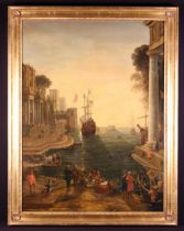 After Claude Lorrain (1604/5-1682) An 18th Century Oil on Canvas depicting Ulysses Returning