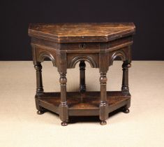 A Charles I Oak Credence Table of canted form.