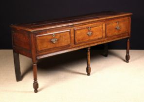 An 18th Century Inlaid Oak Low Dresser of fine colour & patination.