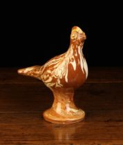 A 19th Century Agate-ware Bird Whistle, possibly Halifax on a round flared pedestal base,