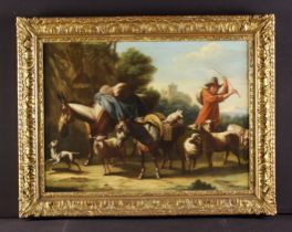 A 19th Century Oil on Canvas in the 17th century Flemish style depicting a herdsman in landscape