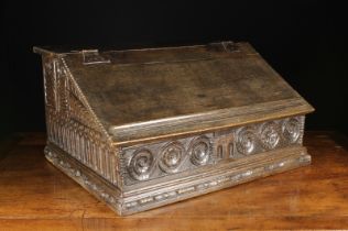 A Large 17th Century Oak Bible/Desk Box, Lake District.