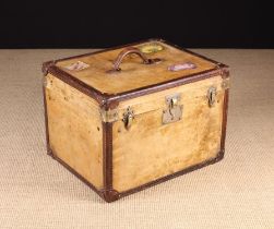 A French Early 20th Century Vellum Clad Travelling Trunk,