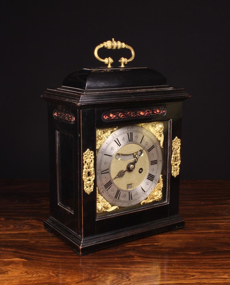 A Fine Late 17th Century Ebony Veneered Table Timepiece signed Jasper Taylor, In Grais Inn, - Image 2 of 2