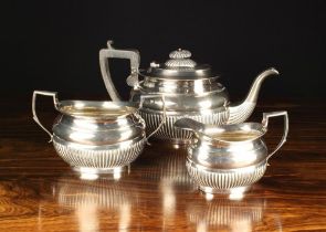 A Silver Three Part Teaset comprising of teapot,