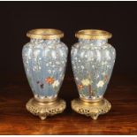 A Pair of Fine 19th Century Chinese Brass Mounted Cloisonné Vases.