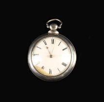 A Victorian Silver Pocket Watch with London assay marks for 1840 and Joseph Hirst's maker's