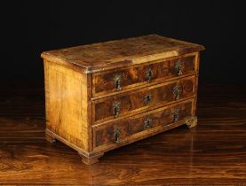 A Delightful Early 18th Century miniature walnut & yew veneered Chest of Drawers.