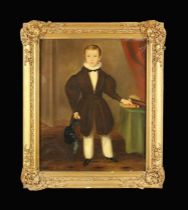 An Early 19th Century Oil on Canvas: A Charming Regency Period Full-length Portrait of Young Boy,