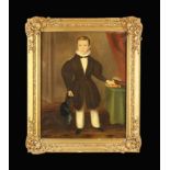 An Early 19th Century Oil on Canvas: A Charming Regency Period Full-length Portrait of Young Boy,