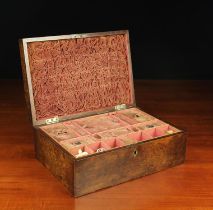 A 19th Century Amboyna Veneered Work Box of rectangular form.