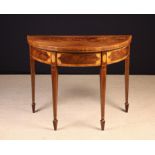 A 19th Century Inlaid Mahogany Demi-lune Card Table.