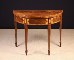 A 19th Century Inlaid Mahogany Demi-lune Card Table.