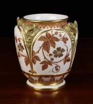 A Royal Worcester Ivory Ground Vase.