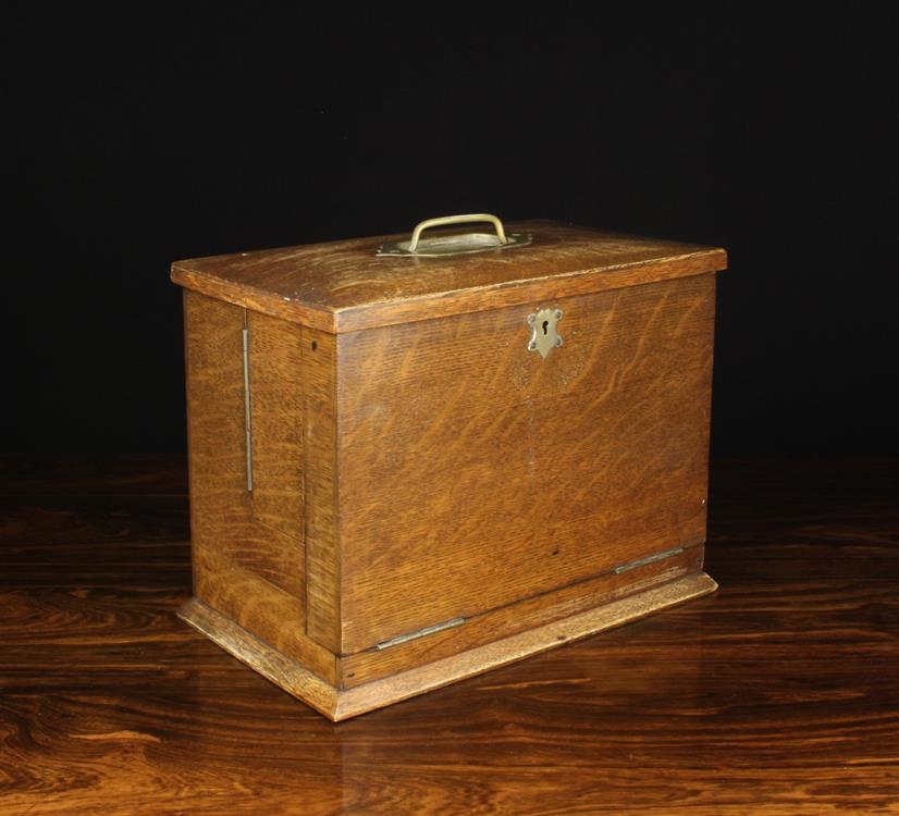 An Edwardian Oak Writing Box. - Image 2 of 2