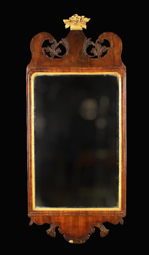 A Georgian Mahogany & Parcel Gilt Wall Mirror.