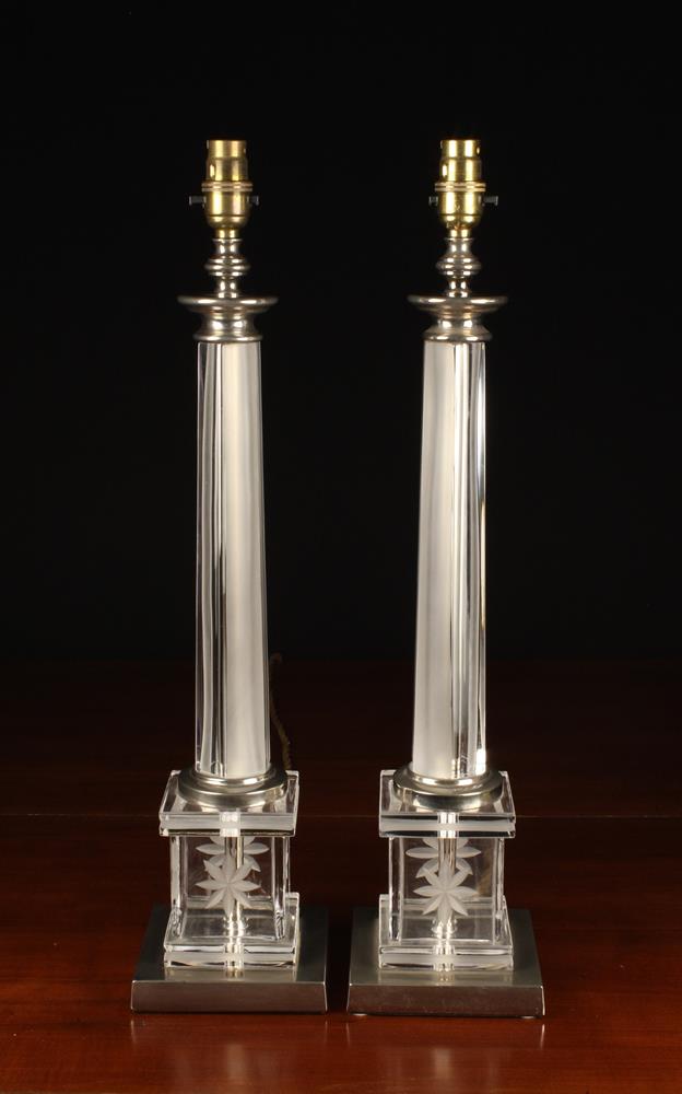 A Pair of Lucite Side Lamps. - Image 2 of 2