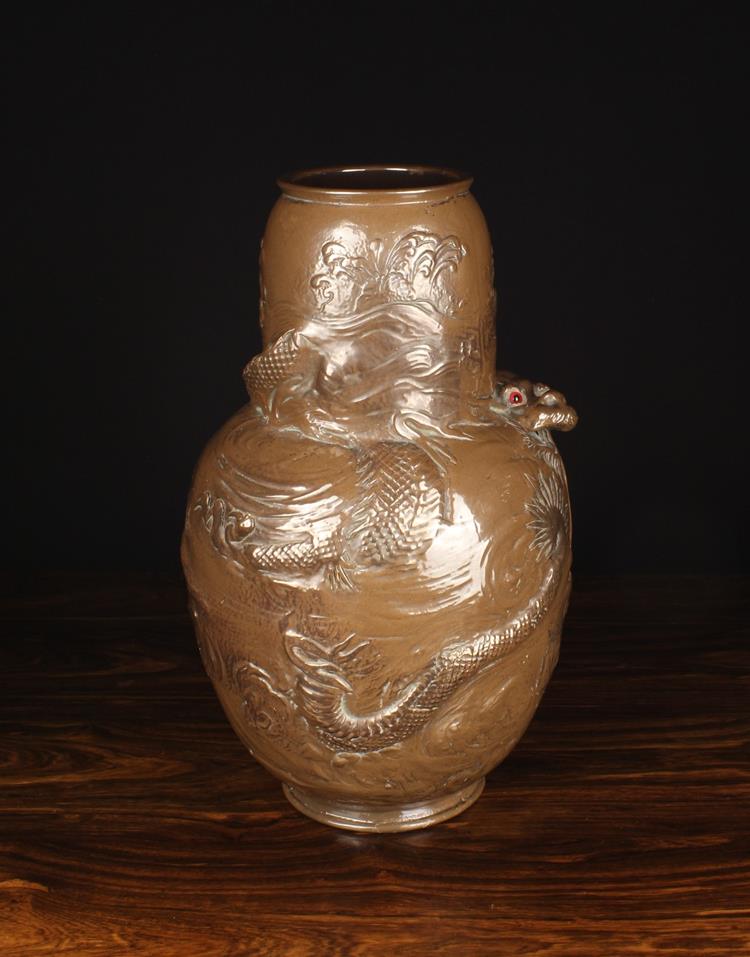 A Large and Rare 19th Century Bretby Japonisme Vase.