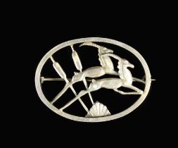 A Stylish Geoffrey Bellamy Design Vintage Silver Brooch for George Tarrat,