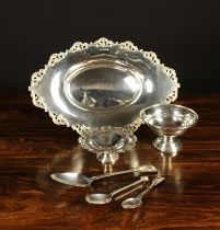 A Collection of Silver: An Edwardian Oval Silver Dish with a pierced border of scrolling foliate