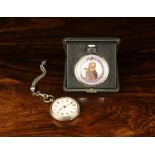 A Cased Commemorative 1953 Coronation Pocket Watch and another marked 800 sterling silver pocket