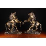 A Large and Fine Pair of 19th Century French Golden Brown Patinated Marley Horses,