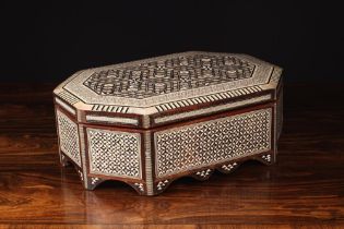 A Fine Vintage Damascus-ware Micro-mosaic Box, converted to a jewellery casket.