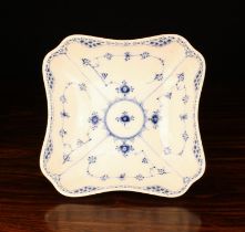 A Royal Copenhagen Blue & White Square Fluted Bowl with marked date latter for 1937,