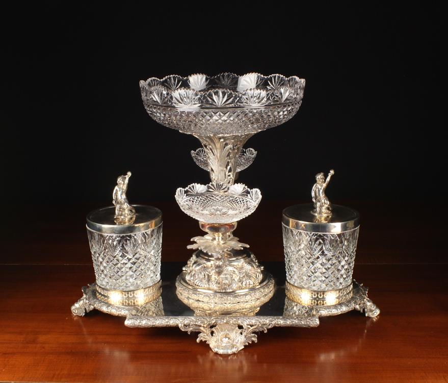 A Fabulous Silver Plate & Cut Glass Centre Piece incorporating fruit comports and Ice Buckets - Image 3 of 3