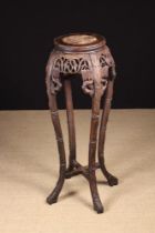 A Late 19th/Early 20th Century Chinese Carved Hardwood Jardiniere Stand.